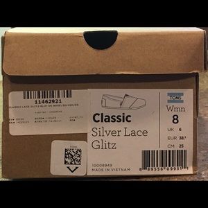 COPY - Classic Silver Lace Glitz TOMS